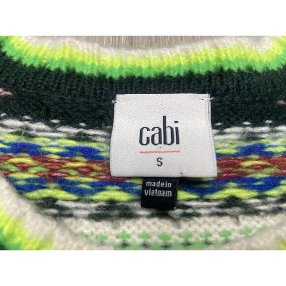 Cabi Sweater Womens Small Moorland Pullover Colorful Stripe Fair Isle #4413 Cozy - Picture 4 of 8